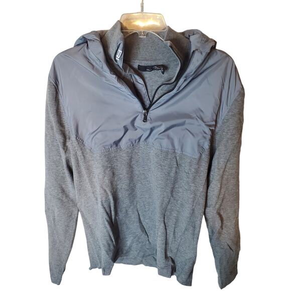 RL Ralph Lauren 1/4 Zip Sweater Jacket, Gray with Hood, Medium - Picture 1 of 8